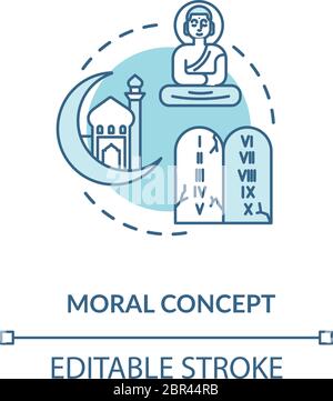 Moral turquoise concept icon Stock Vector