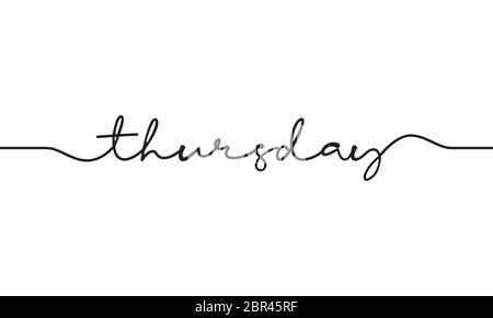 thursday word handwritten design vector Stock Vector