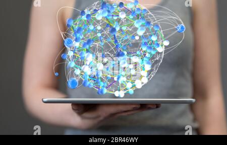 network interface in hand digital Stock Photo