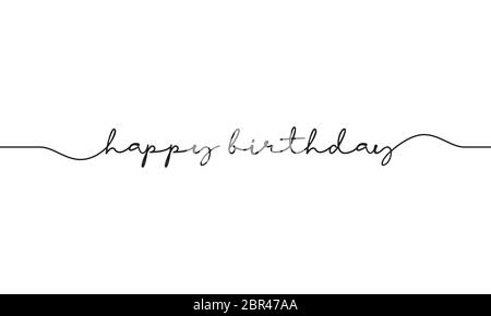 happy birthday word handwritten design vector Stock Vector