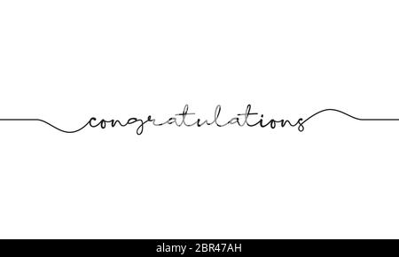 congratulations word handwritten design vector Stock Vector