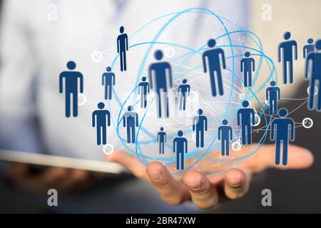 network interface in hand digital Stock Photo