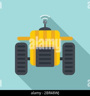 Autonomous farm machine icon. Flat illustration of autonomous farm machine vector icon for web design Stock Vector