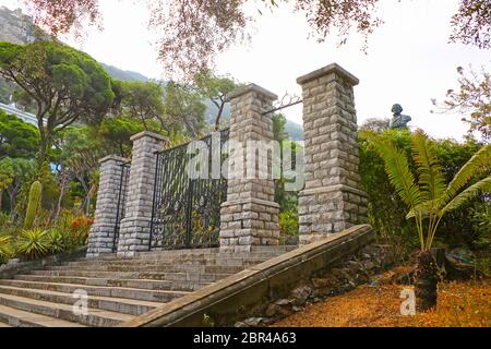 Entrance gate to the La Alameda Gardens which are a botanical gardens in Gibraltar, British overseas territory Stock Photo