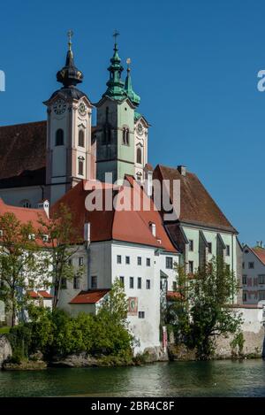 Cityscape of the Steyr. Upper Austria Stock Photo