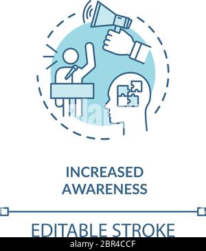 Increased awareness turquoise concept icon Stock Vector
