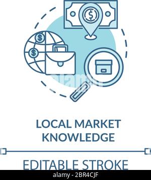 Local market knowledge turquoise concept icon Stock Vector