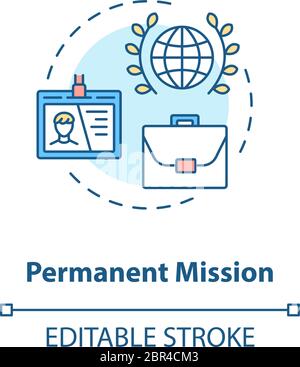 Permanent mission concept icon Stock Vector