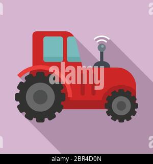 Autonomous tractor icon. Flat illustration of autonomous tractor vector icon for web design Stock Vector