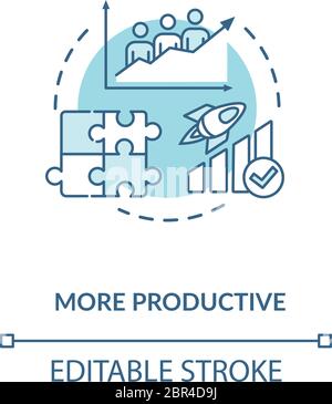 More productive turquoise concept icon Stock Vector