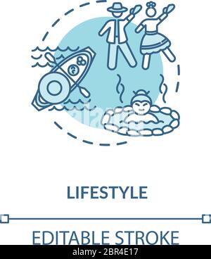 Lifestyle turquoise concept icon Stock Vector