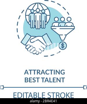 Attracting best talent turquoise concept icon Stock Vector
