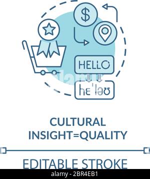 Cultural insight turquoise concept icon Stock Vector