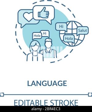 Language turquoise concept icon Stock Vector
