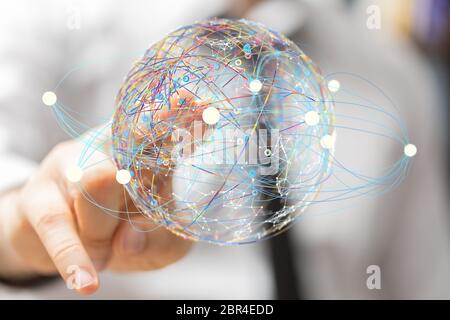 network interface in hand digital Stock Photo