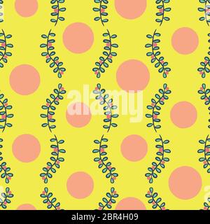 polka dots and berries seamless vector pattern Stock Vector