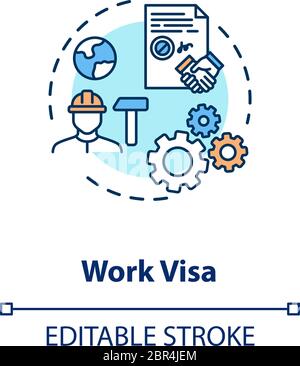 Work visa application concept icon Stock Vector