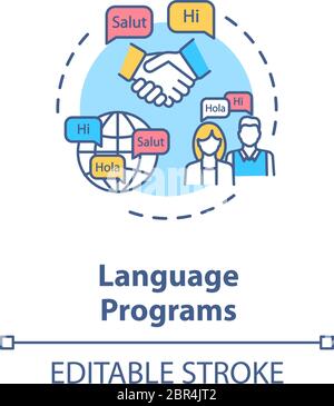 Language programs concept icon Stock Vector