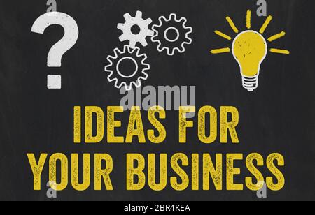 Question Mark, Gears, Light Bulb Concept - Ideas for your buisness Stock Photo