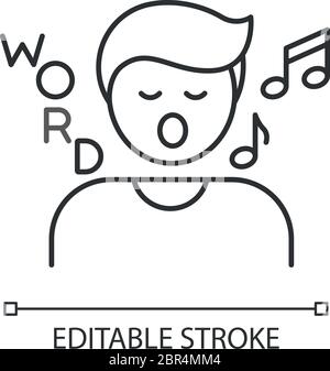 Song game pixel perfect linear icon Stock Vector
