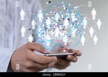 network interface in hand digital Stock Photo