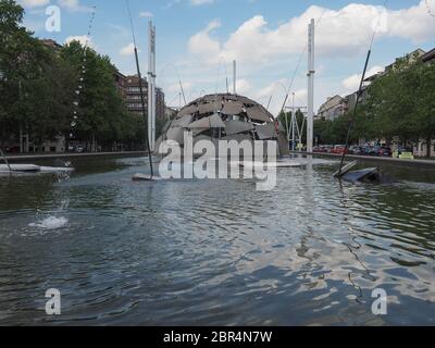 TURIN, ITALY - CIRCA MAY 2019: The igloo fountain designed by Mario Merz Stock Photo