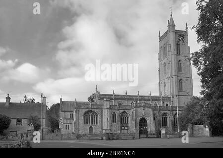 May 2020, St Andrews church in the Somerset village of Cheddar. Stock Photo