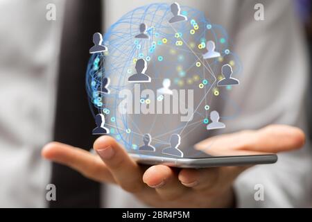 network interface in hand digital Stock Photo