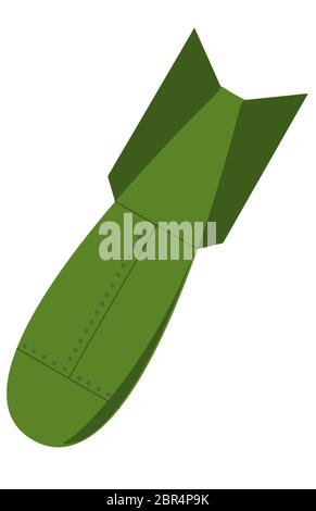 bomb nuke nuclear war danger atom explosive illustration green Stock Photo