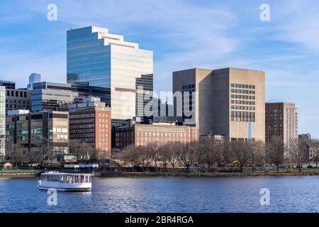 Boston Downtown cityscape along Charles River with skylines building at Boston city, MA, USA. Stock Photo