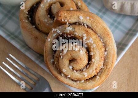 Two cinnamon rolls Stock Photo