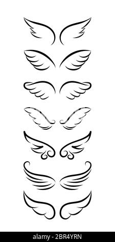How to Draw Angel Wings  Angel Wings Tattoo Design  Wings Drawing  Tutorial  YouTube