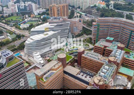 Hung Hom, Hong Kong 21 April 2019: Top view of university of Hong Kong Stock Photo