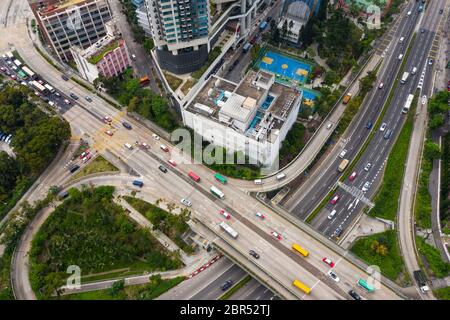 San Po Kong, Hong Kong 11 April 2019: Top view of Hong Kong city Stock Photo