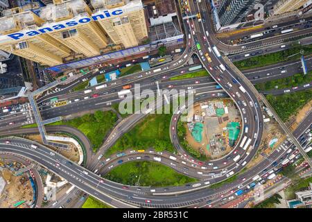 Causeway Bay, Hong Kong 07 May 2019: top view of Hong Kong city Stock Photo