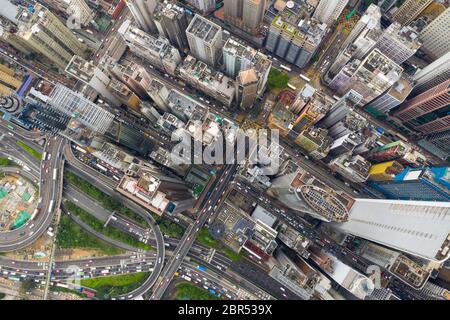 Causeway Bay, Hong Kong 07 May 2019: top view of Hong Kong city Stock Photo