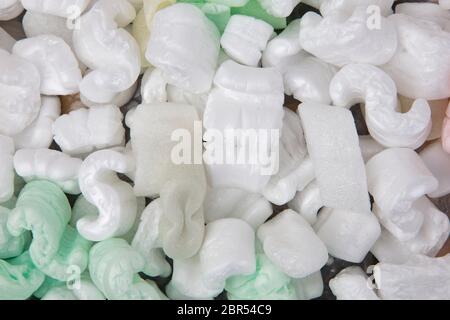 Colorful Styrofoam pellets in Detail from above Stock Photo