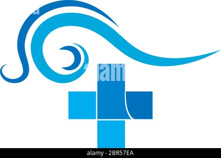 Healty wave logo icon illustration Stock Vector