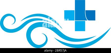 Healty wave logo icon illustration Stock Vector