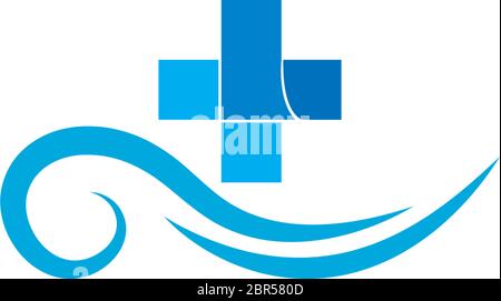 Healty wave logo icon illustration Stock Vector