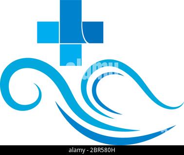 Healty wave logo icon illustration Stock Vector