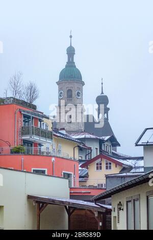 Impression of Berchtesgaden in Bavaria in winter around Christmas time Stock Photo