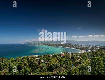 view of tropical boracay island landscape and coast in the philippines Stock Photo