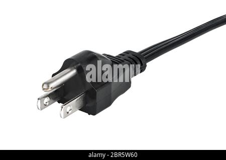 American electric plug isolated on white background with clipping path Stock Photo