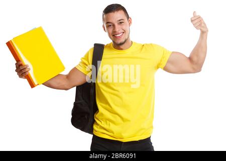 Student success successful strong power people isolated on a white background Stock Photo