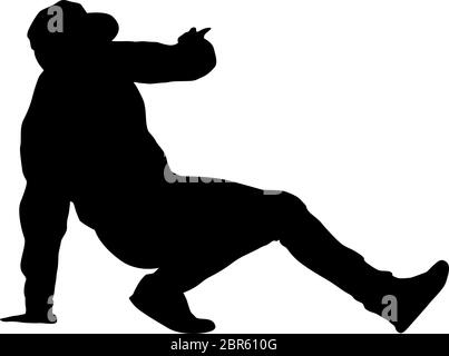 Black Silhouettes breakdancer on a white background. Stock Vector