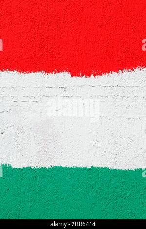 Hungarian flag painted on a stone wall, Europe Stock Photo