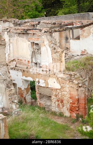 Remains of walls and debris of a demolished house, Salamanca, Castile and León, Spain Stock Photo