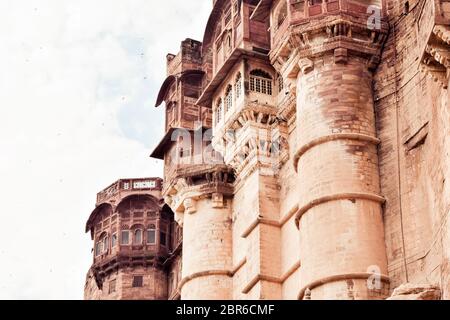 Jaisalmer fort also called Golden Fort, Sonar Quila or Sone Ka Quila in desert city Rajasthan India. One of largest yellow sandstone forts and World H Stock Photo