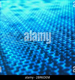 Conceptual abstract background image with graphene structural pattern. 3D illustration. Stock Photo